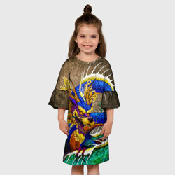 Детское платье 3D Разноцветный Японский Дракон - фото 2