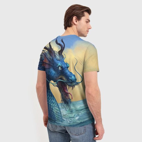 Мужская футболка 3D Японский Дракон В Воде, цвет 3D печать - фото 4