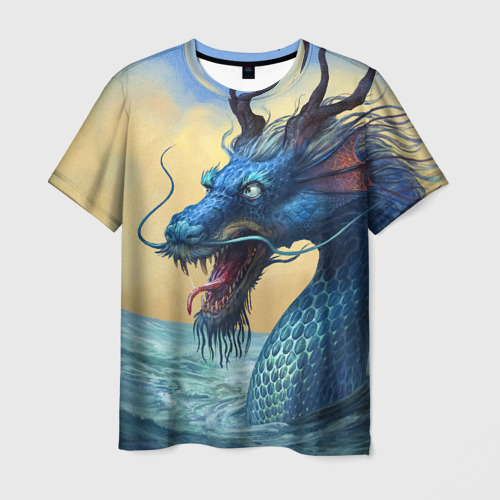Мужская футболка 3D Японский Дракон В Воде, цвет 3D печать