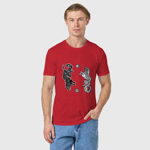 Мужская футболка хлопок Охотники Хати и Сколль, цвет красный - фото 3