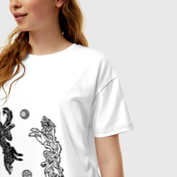 Женская футболка хлопок Oversize Охотники Хати и Сколль - фото 2