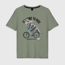 Мужская футболка хлопок Oversize Путешествие на велосипеде