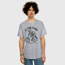 Мужская футболка хлопок Oversize Путешествие на велосипеде - фото 2