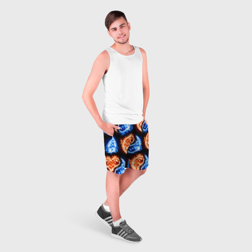 Мужские шорты 3D с принтом Инь янь - паттерн, фото на моделе #1