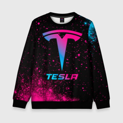 Детский свитшот 3D Tesla - neon gradient