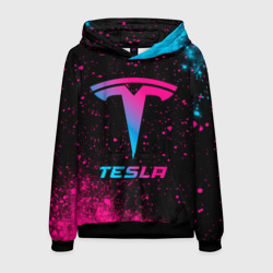 Мужская толстовка 3D Tesla - neon gradient