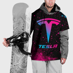 Накидка на куртку 3D Tesla - neon gradient