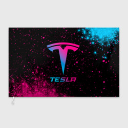 Флаг 3D Tesla - neon gradient