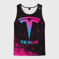 Мужская майка 3D Tesla - neon gradient