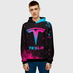 Мужская толстовка 3D Tesla - neon gradient - фото 2