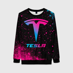 Женский свитшот 3D Tesla - neon gradient