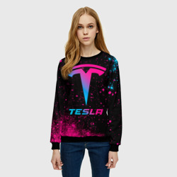 Женский свитшот 3D Tesla - neon gradient - фото 2