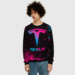 Мужской свитшот 3D Tesla - neon gradient - фото 2