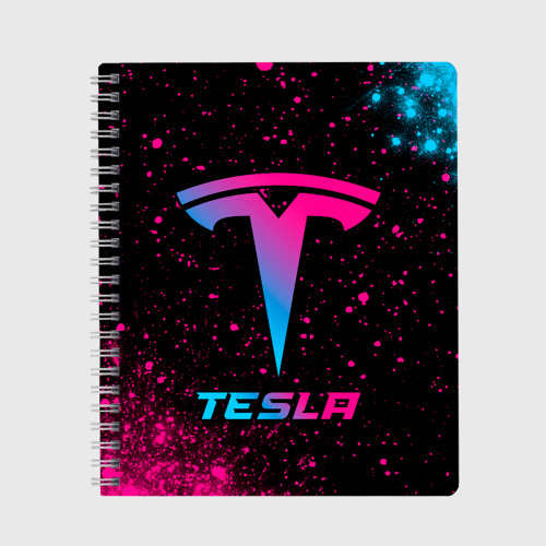 Тетрадь Tesla - neon gradient, цвет клетка