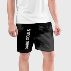 Мужские шорты спортивные Dark Souls glitch на темном фоне: символ и надпись вертикально - фото 2