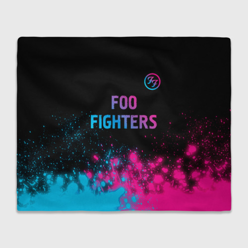 Плед 3D Foo Fighters - neon gradient: символ сверху, цвет 3D (велсофт)
