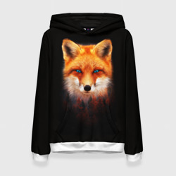 Женская толстовка 3D Лиса над лесом