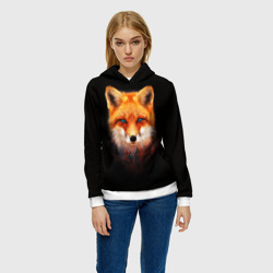 Женская толстовка 3D Лиса над лесом - фото 2