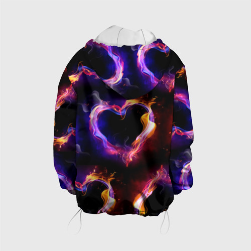 Детская куртка 3D Пламенное сердце - паттерн, цвет белый - фото 2