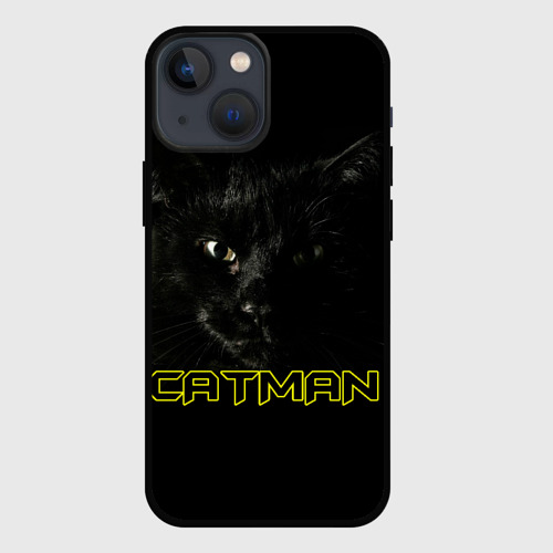 Чехол для iPhone 13 mini с принтом Кэтмен - американский бобтейл, вид спереди №1