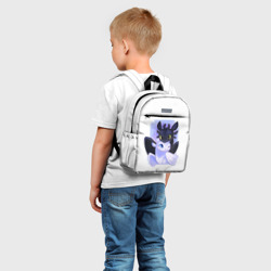 Рюкзак с принтом Ночная и дневная фурия — Как приручить дракона для ребенка, вид на модели спереди №2. Цвет основы: белый