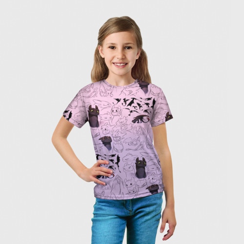 Детская футболка 3D Ночная фурия Беззубик - Как приручить дракона, цвет 3D печать - фото 5