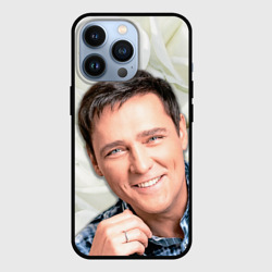 Чехол для iPhone 13 Pro Юрий Шатунов на фоне белых роз