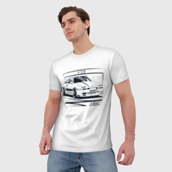 Мужская футболка 3D Toyota Supra MK3 (ЧБ) - фото 2