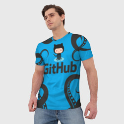 Мужская футболка 3D GitHub - тентакли - фото 2