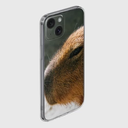 Чехол для iPhone 15 силиконовый с защитой камеры Невероятная капибара-модель - фото 2