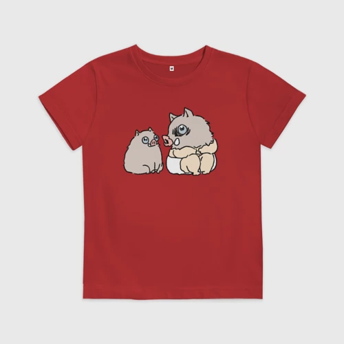 Детская футболка хлопок с принтом Малыш Иноске, вид спереди #2