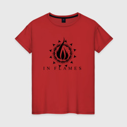 Женская футболка хлопок in flames - rock
