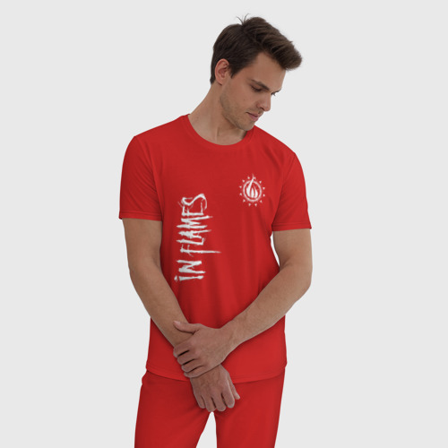 Мужская пижама хлопок с принтом In flames - logo, фото на моделе #1