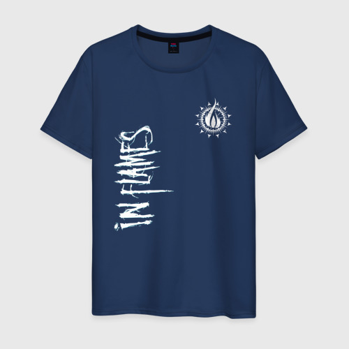 Мужская футболка хлопок In flames - logo, цвет темно-синий