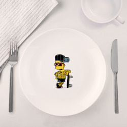 Набор: тарелка + кружка Скейтер Барт Симпсон весь в татухах - фото 2