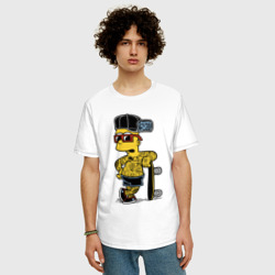 Мужская футболка хлопок Oversize Скейтер Барт Симпсон весь в татухах - фото 2