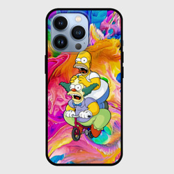Чехол для iPhone 13 Pro Гомер Симпсон и клоун Красти 