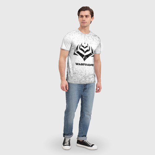 Мужская футболка 3D Warframe с потертостями на светлом фоне, цвет 3D печать - фото 5