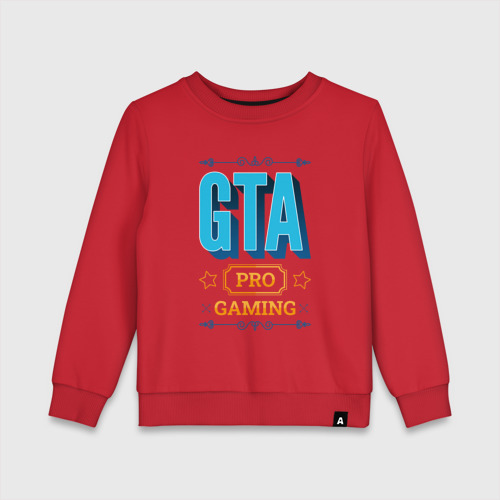 Детский свитшот хлопок с принтом Игра GTA pro gaming, вид спереди #2
