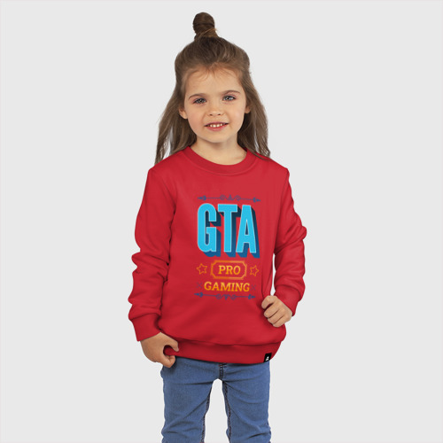 Детский свитшот хлопок с принтом Игра GTA pro gaming, фото на моделе #1