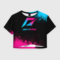 Женская футболка Crop-top 3D Need for Speed - neon gradient