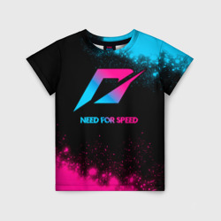 Детская футболка 3D Need for Speed - neon gradient