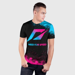 Мужская футболка 3D Slim Need for Speed - neon gradient - фото 2