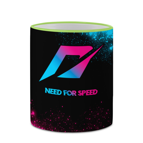 Кружка с полной запечаткой Need for Speed - neon gradient, цвет Кант светло-зеленый - фото 4