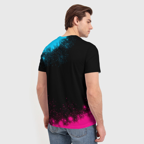 Мужская футболка 3D Need for Speed - neon gradient, цвет 3D печать - фото 4