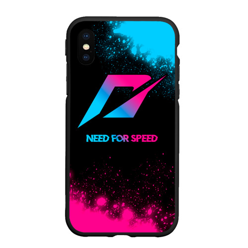 Чехол для iPhone XS Max матовый Need for Speed - neon gradient