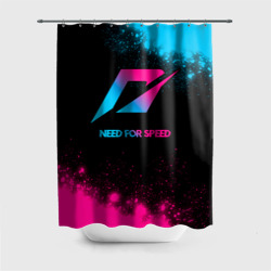 Штора 3D для ванной Need for Speed - neon gradient