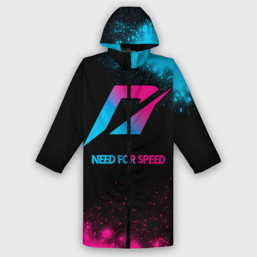 Женский дождевик 3D Need for Speed - neon gradient, цвет белый