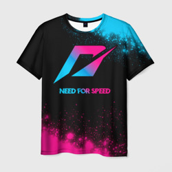 Мужская футболка 3D Need for Speed - neon gradient