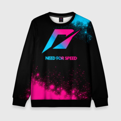 Детский свитшот 3D Need for Speed - neon gradient